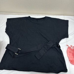 Zara Black Women's Tank Top with Belt